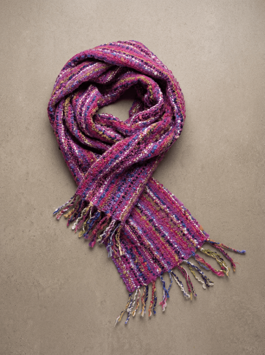 Boucle Stripe Alpaca Scarf