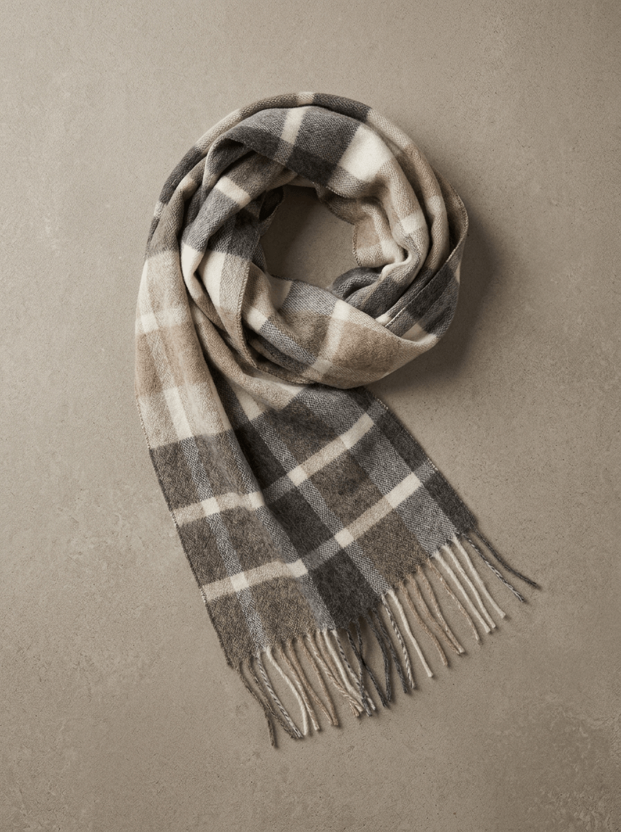 Plaid Alpaca Scarf