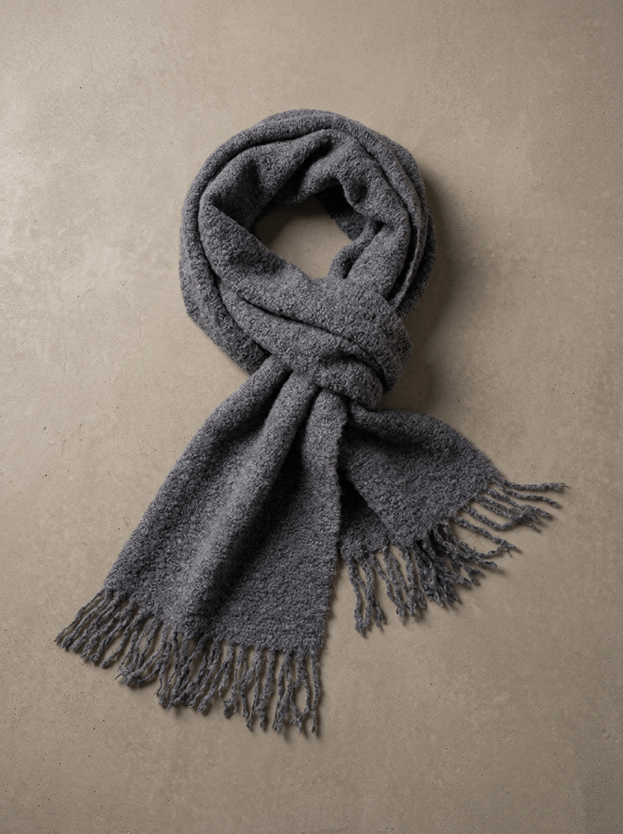 Solid Boucle Alpaca Scarf